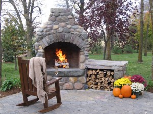 outdoor fireplace